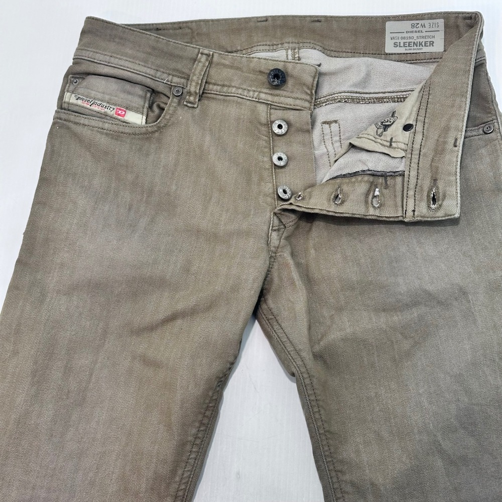 Diesel Sleenker Slim Skinny Jeans Mens W28 Wash 0819D‎ Stretch Tan
